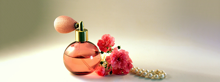 rose fragrance perfume in a bottle
